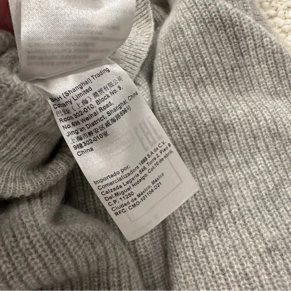 BA&SH 100% Cashmere “Cramy” Twist Back Ribbed Knit Sweater in Grey Sz S - Picture 10 of 14